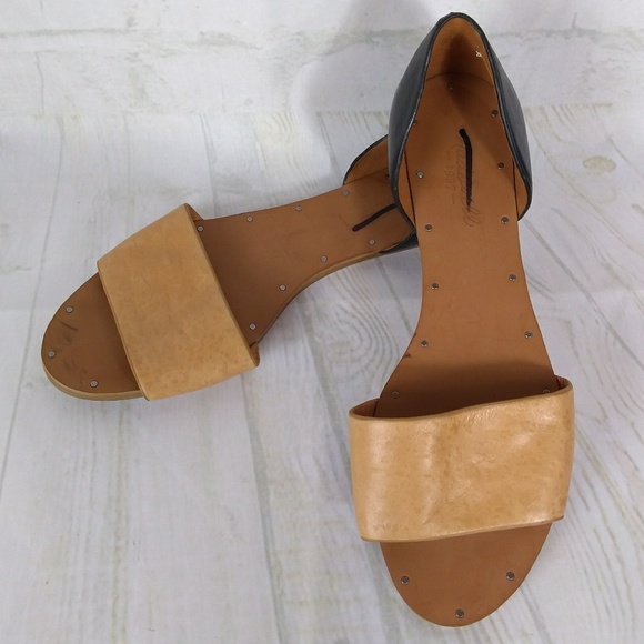 Madewell's 1937 Tan Black Slip On Flats Sz 8 Shoes - Picture 5 of 8